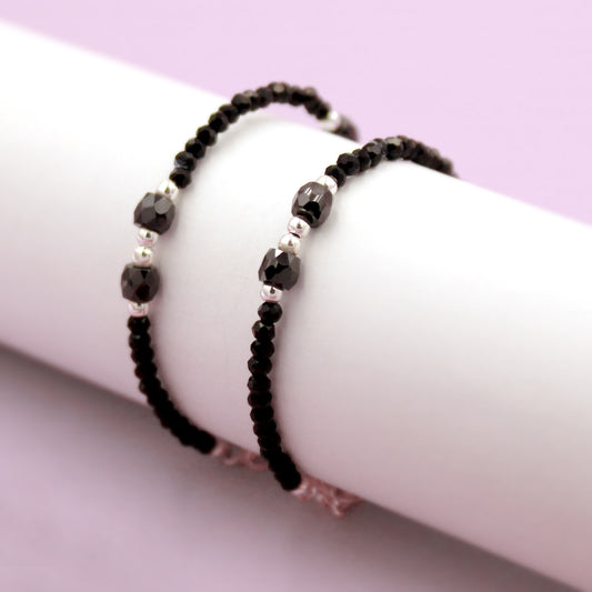 Silver And Black Beads