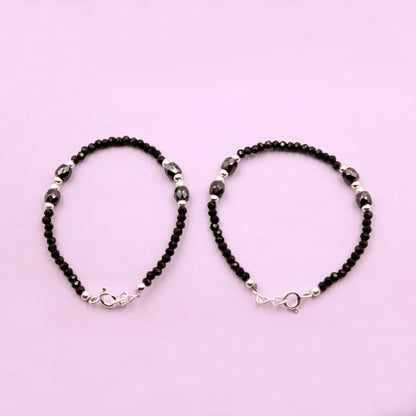 Silver And Black Beads