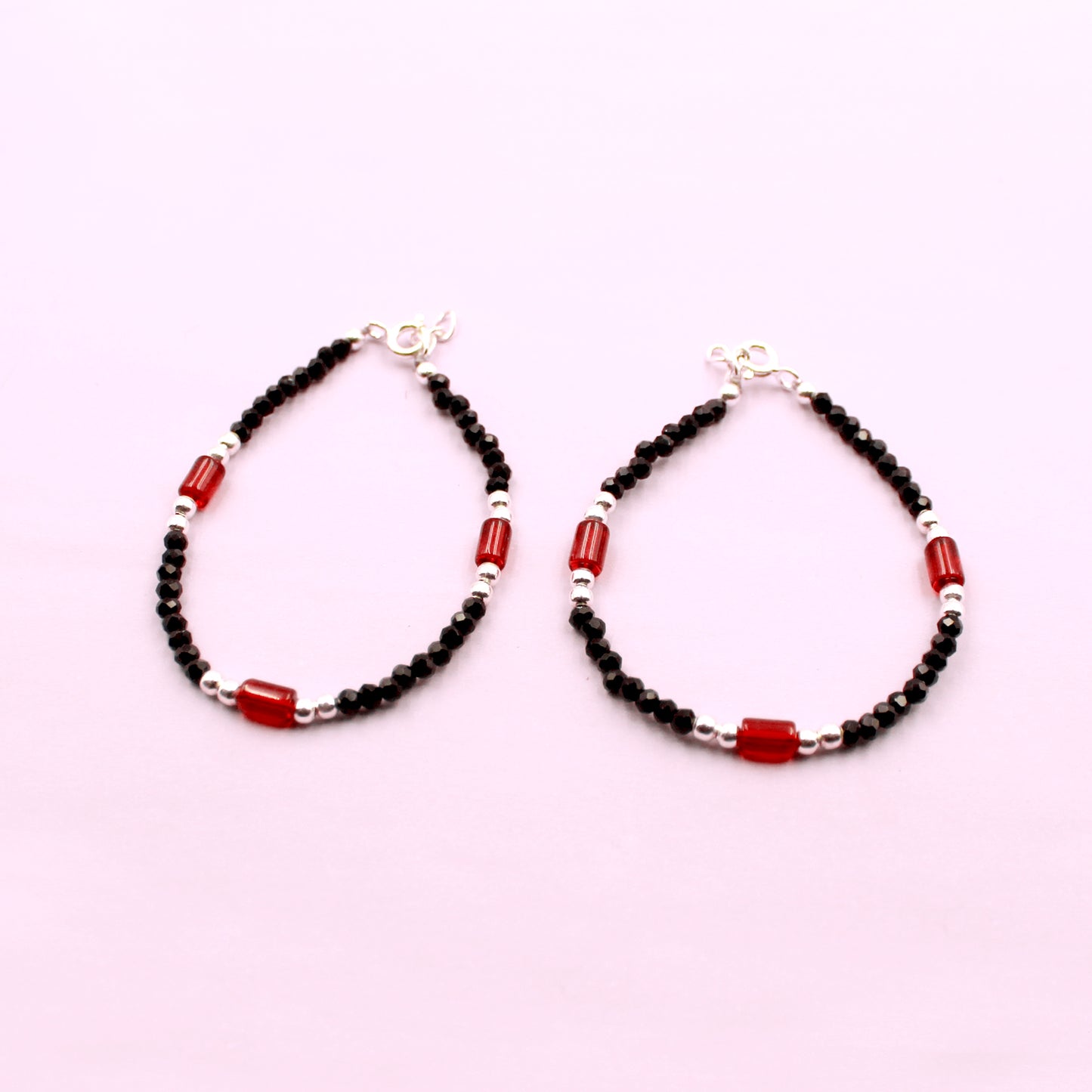 Silver And Red Beads