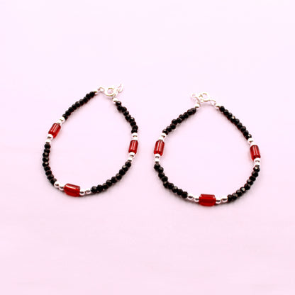 Silver And Red Beads
