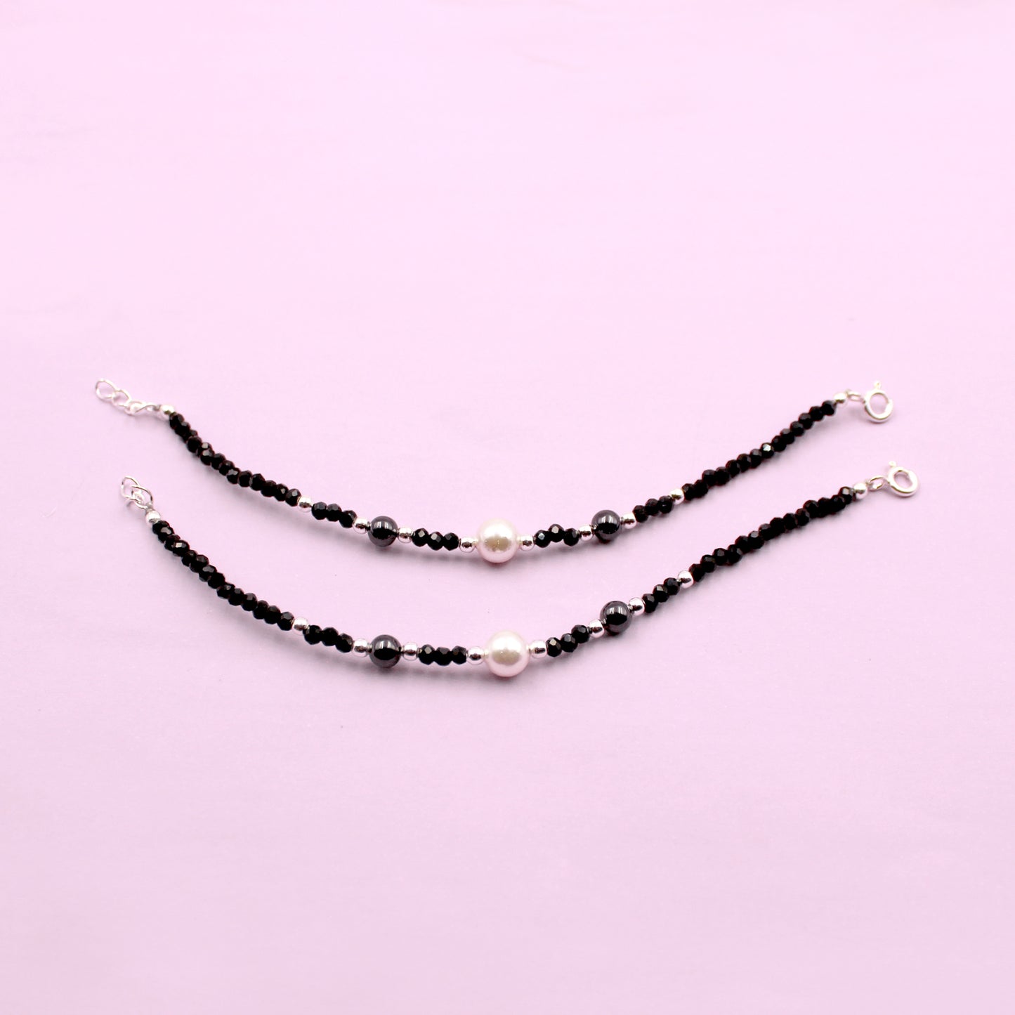 Pearl With Black Beads