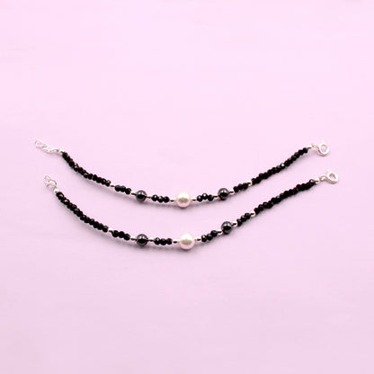 Pearl With Black Beads