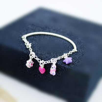 Colour's Teddy And Star Charm Bracelet
