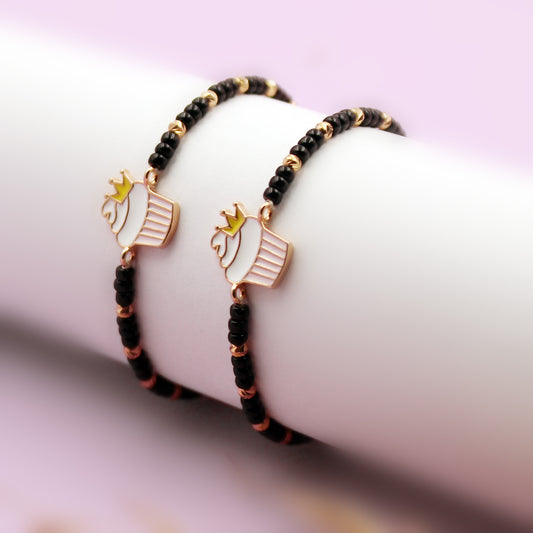 Crown Cake Charm Bracelet