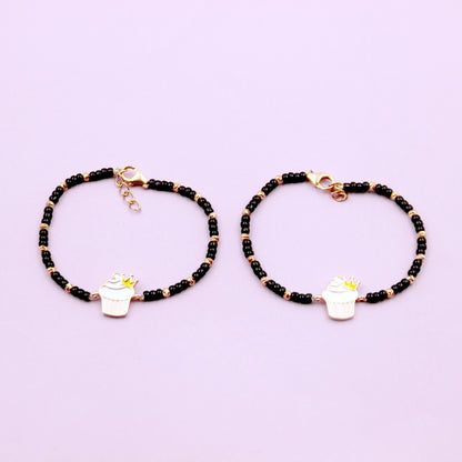 Crown Cake Charm Bracelet
