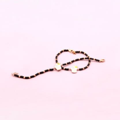Crown Cake Charm Bracelet