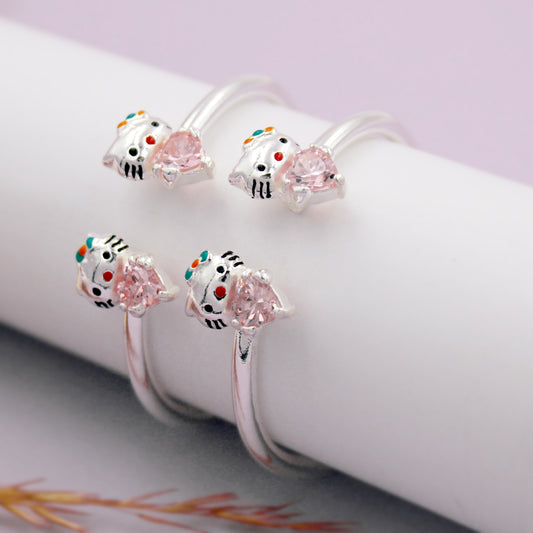 Pink Stone Kitty Kada