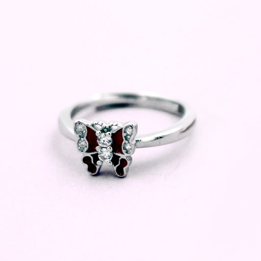 Silver Dazzling Butterfly Rings