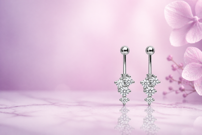 ORHU JEWEL 925 Silver Hallmarked Butterfly Bugadi for Women | Helix Piercing Earring | Stylish Upper Ear Cartilage Stud | Lightweight Designer Silver Jewelry | Classic Cluster Drop Bugadi