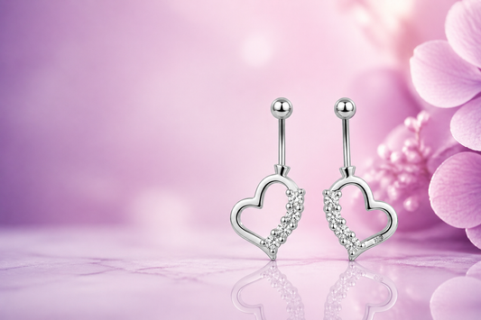 ORHU JEWEL 925 Silver Hallmarked Butterfly Bugadi for Women | Helix Piercing Earring | Stylish Upper Ear Cartilage Stud | Lightweight Designer Silver Jewelry | Elegant Heart Curve Bugadi