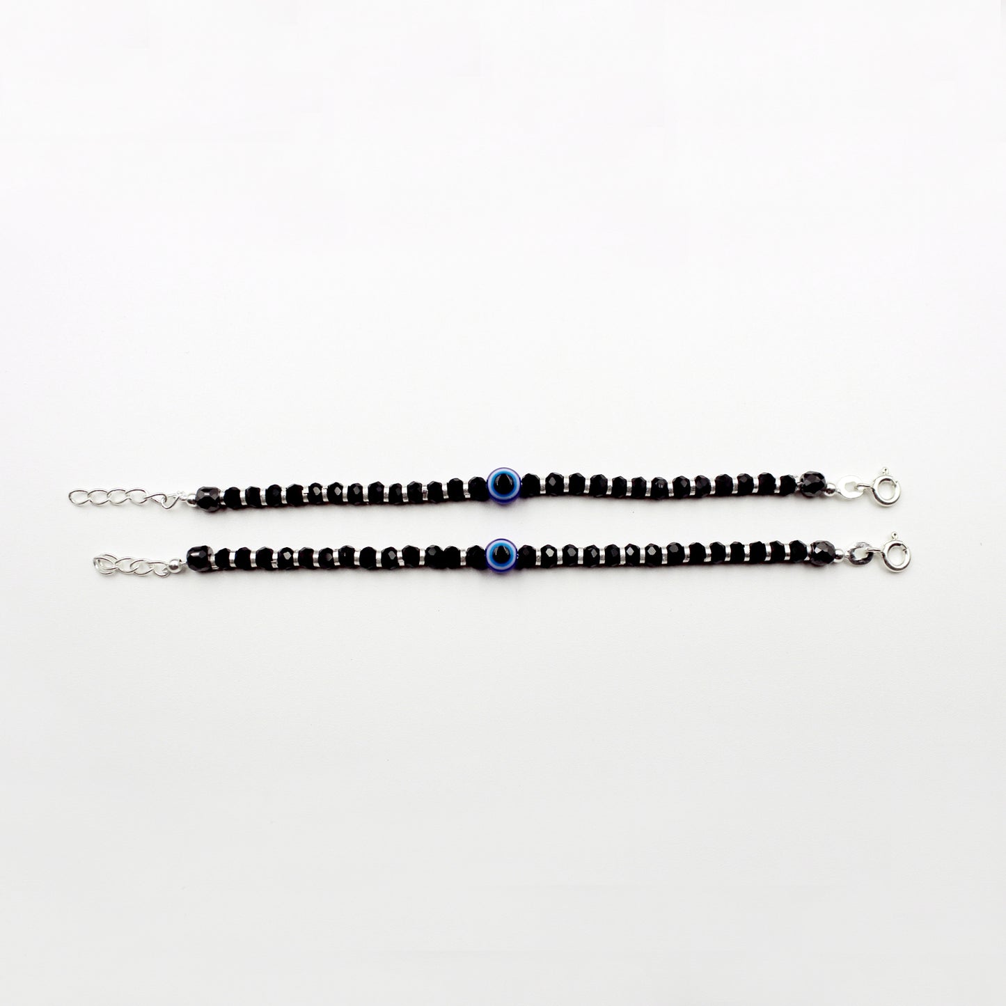Black beads with Evil Eye Anklet