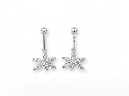 ORHU JEWEL 925 Silver Hallmarked Butterfly Bugadi for Women | Helix Piercing Earring | Stylish Upper Ear Cartilage Stud | Lightweight Designer Silver Jewelry | Royal Floral Cluster