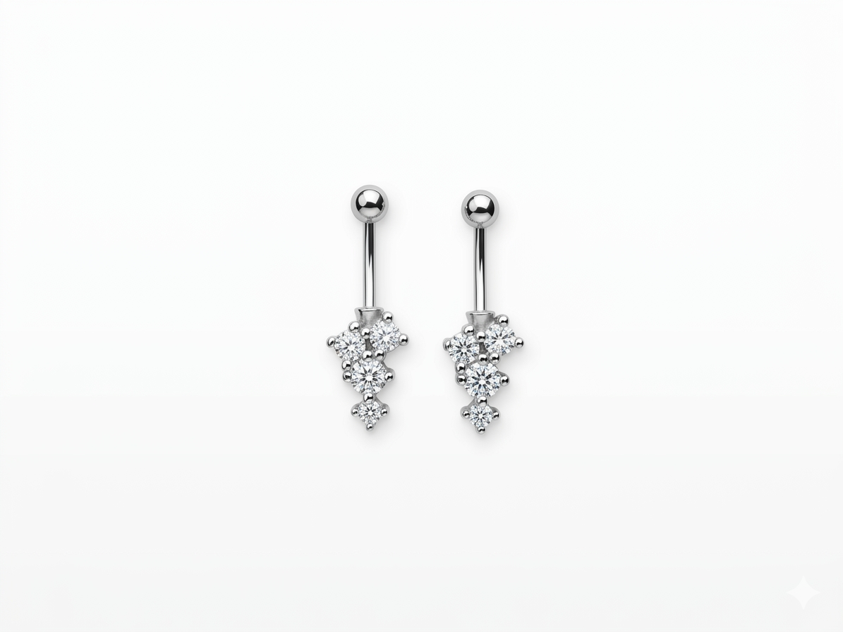 ORHU JEWEL 925 Silver Hallmarked Butterfly Bugadi for Women | Helix Piercing Earring | Stylish Upper Ear Cartilage Stud | Lightweight Designer Silver Jewelry | Classic Cluster Drop Bugadi