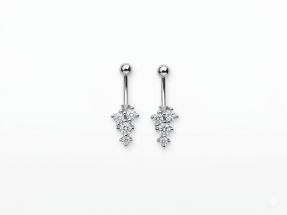 ORHU JEWEL 925 Silver Hallmarked Butterfly Bugadi for Women | Helix Piercing Earring | Stylish Upper Ear Cartilage Stud | Lightweight Designer Silver Jewelry | Classic Cluster Drop Bugadi