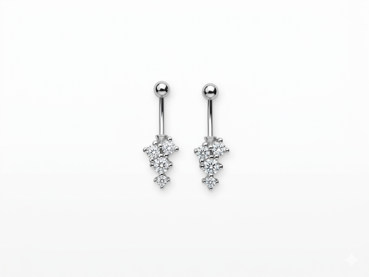 ORHU JEWEL 925 Silver Hallmarked Butterfly Bugadi for Women | Helix Piercing Earring | Stylish Upper Ear Cartilage Stud | Lightweight Designer Silver Jewelry | Classic Cluster Drop Bugadi