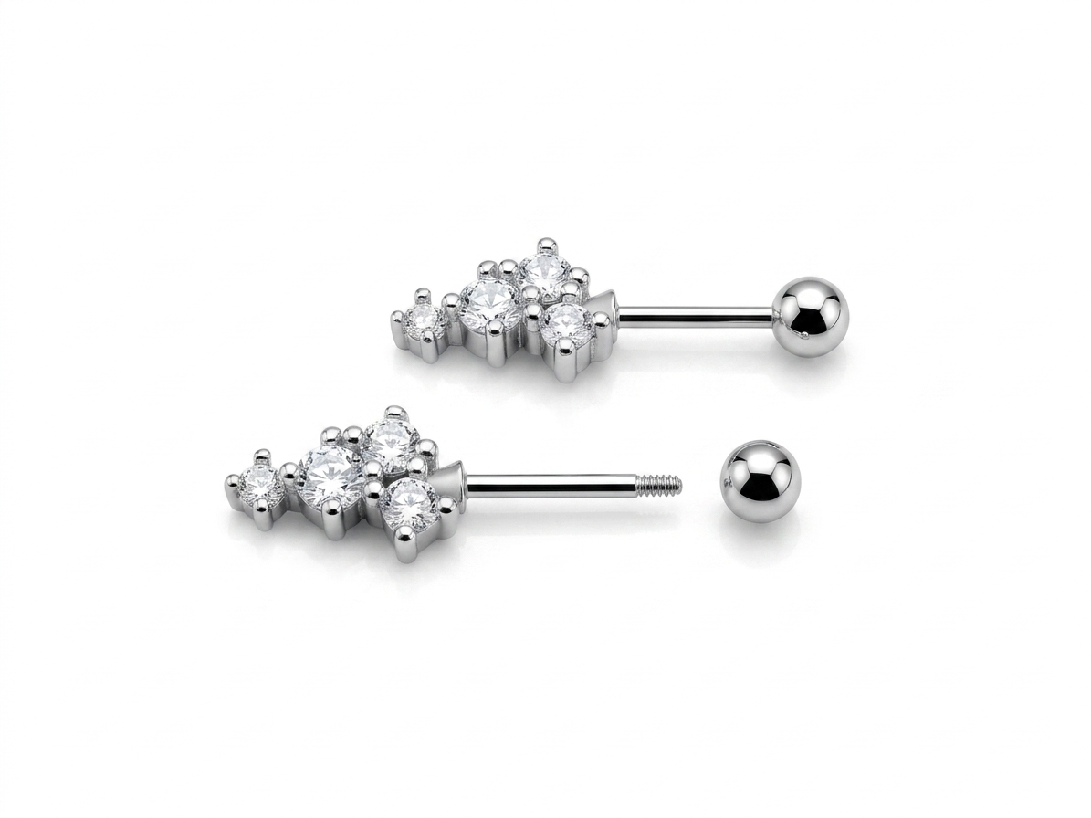 ORHU JEWEL 925 Silver Hallmarked Butterfly Bugadi for Women | Helix Piercing Earring | Stylish Upper Ear Cartilage Stud | Lightweight Designer Silver Jewelry | Classic Cluster Drop Bugadi