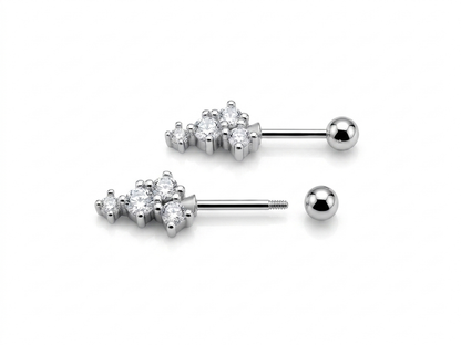 ORHU JEWEL 925 Silver Hallmarked Butterfly Bugadi for Women | Helix Piercing Earring | Stylish Upper Ear Cartilage Stud | Lightweight Designer Silver Jewelry | Classic Cluster Drop Bugadi