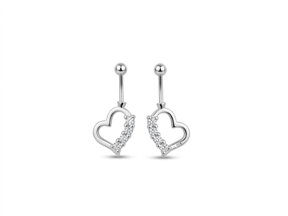 ORHU JEWEL 925 Silver Hallmarked Butterfly Bugadi for Women | Helix Piercing Earring | Stylish Upper Ear Cartilage Stud | Lightweight Designer Silver Jewelry | Elegant Heart Curve Bugadi