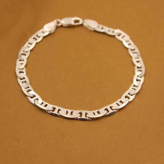 Bold Curb Link Silver Bracelet