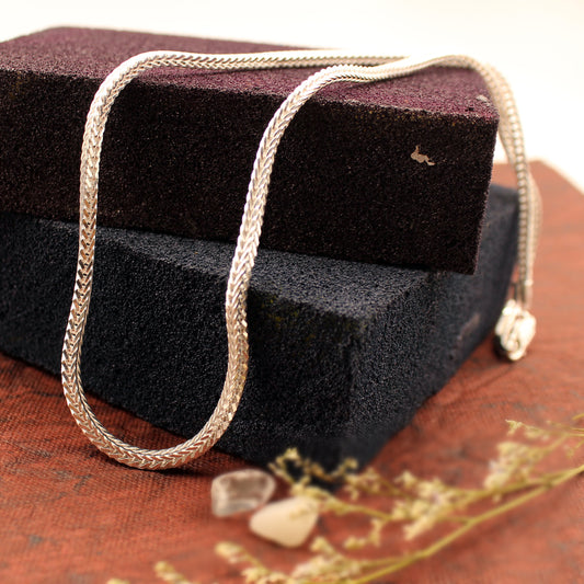 Silver Spiga Wheat Chain