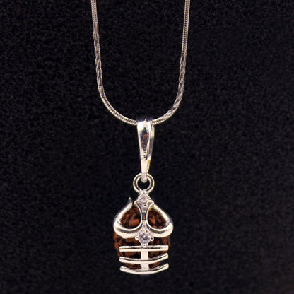 Silver Trishul Rudraksh Pendant