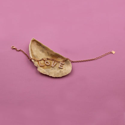Stone Filled Love Word Bracelete