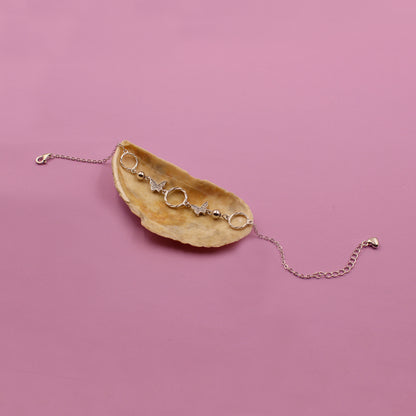 Silver Elegant Stone With Butterfly Bracelet