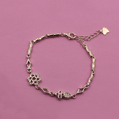 Silver Stone With Flower Bracelet