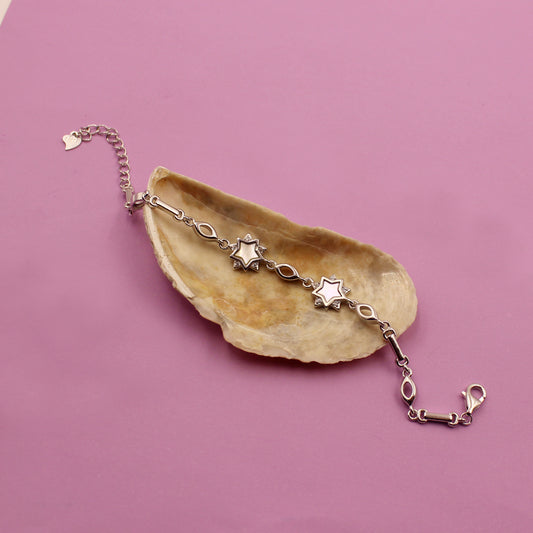 Silver Five Point Star Bracelet