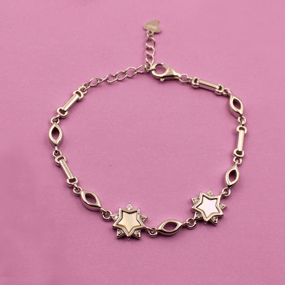 Silver Five Point Star Bracelet