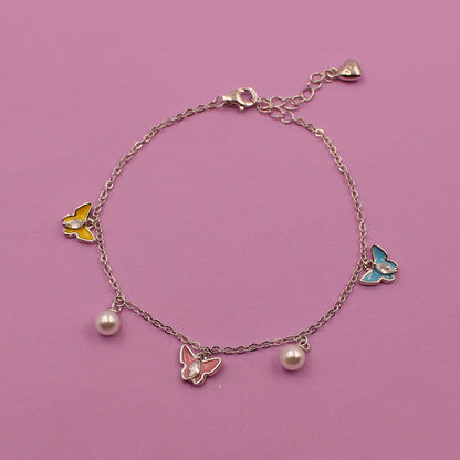 Butterfly With Pearl Bracelat