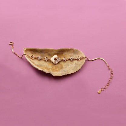 Rose Gold Unique Flower Bracelet