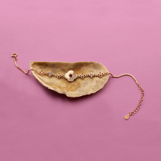 Rose Gold Unique Flower Bracelet