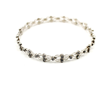 Supple Bracelet With Royal White Stone
