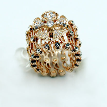 Supple Bracelet With Stone Flower