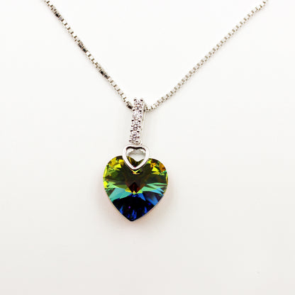A Silver Cristal Heart Shape Necklace