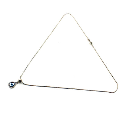 Silver Beautiful Drop Evil Eye Pendant