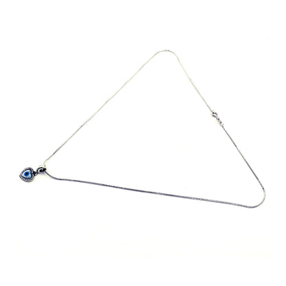 Silver Sweet Heart Evil Eye Pendant