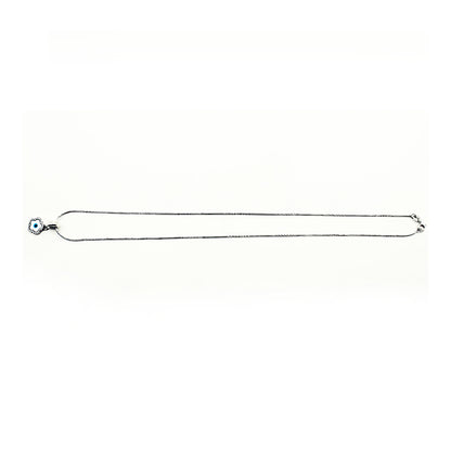 Silver Blooming Flower Evil Eye Pendant