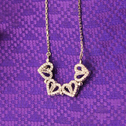 Silver Clover Heart Convertible Necklace