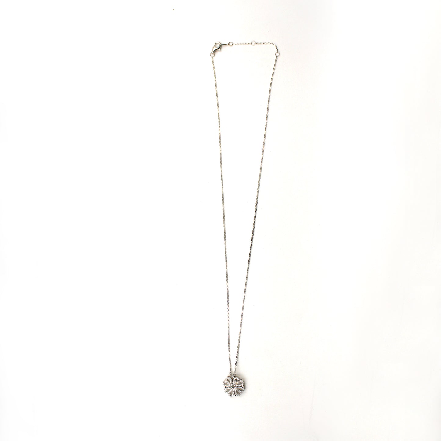 Silver Clover Heart Convertible Necklace