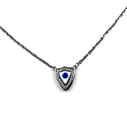 Silver Precious Evil Eye Pendant