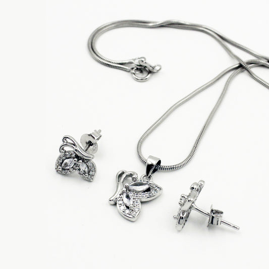 A Silver Charming Butterfly Set