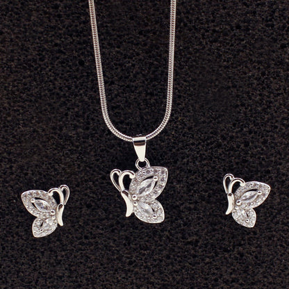 A Silver Charming Butterfly Set