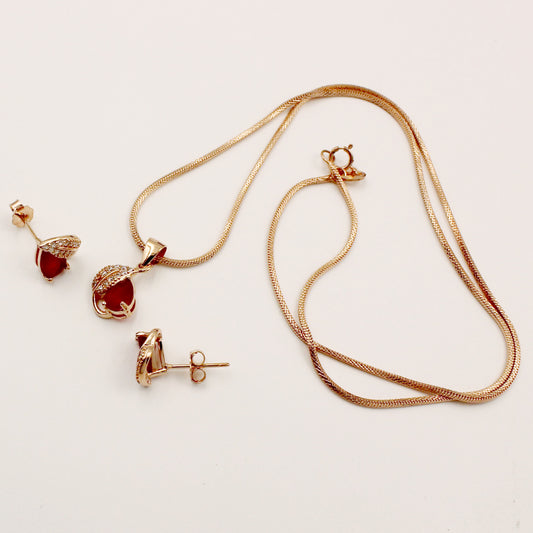 Rose Gold Minimal Leaf Set