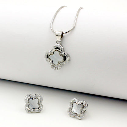 Silver Four Leaf Clover set