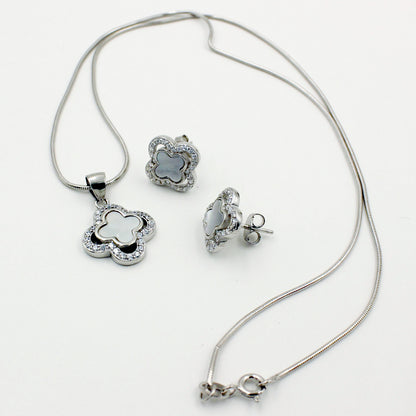 Silver Four Leaf Clover set