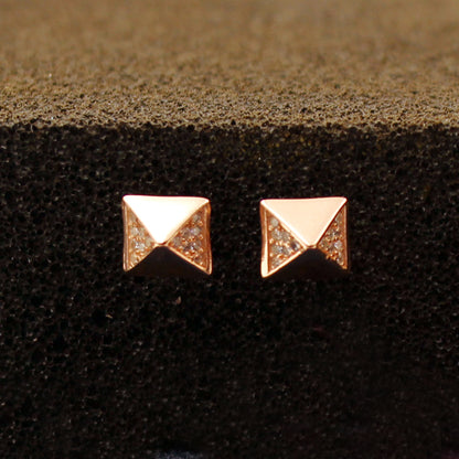 Rose Gold Triangulum Stud Earring