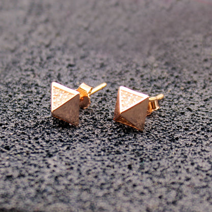Rose Gold Triangulum Stud Earring