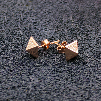 Rose Gold Triangulum Stud Earring